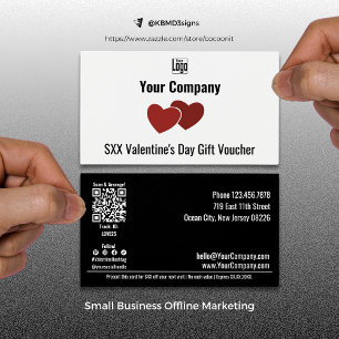 Two Red Hearts Valentine's Day Gift Voucher Card