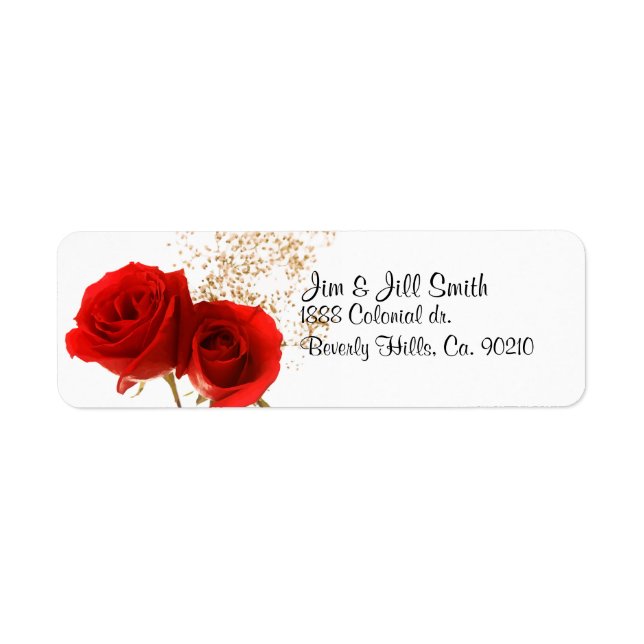 Two Red Roses Return Address Label (Front)