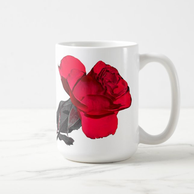 Two Red Roses Touch in the Middle Coffee Mug (Right)