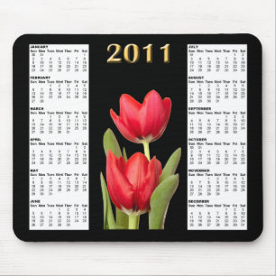 Two Red Tulips 2011 Calendar Mousepad