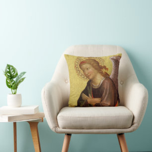 Two Renaissance Angels by Master of Bambino Vispo Cushion
