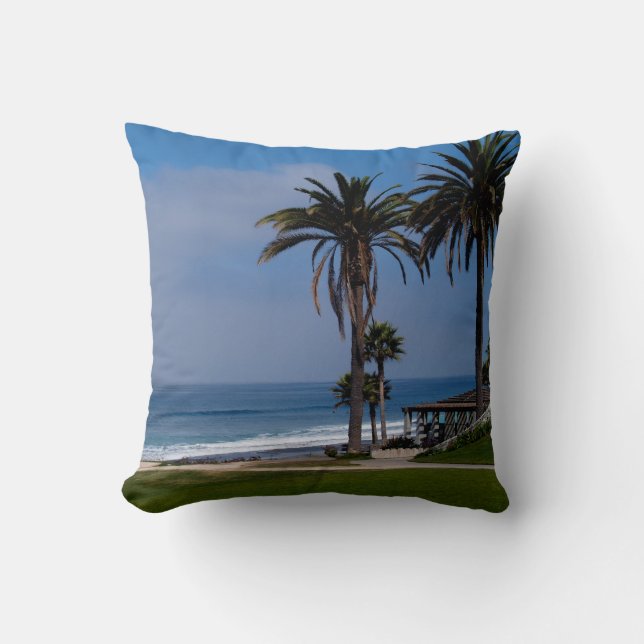 Two Reversible Ocean Coastlines Pillow (Front)