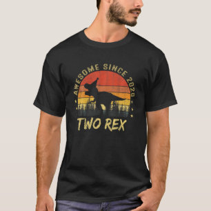 Two Rex 2Nd Birthday T Rex 2020 Second Dinosaur 2 T-Shirt