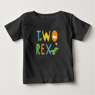 Two Rex Birthday Shirt for Toddler Boy Dinosaur