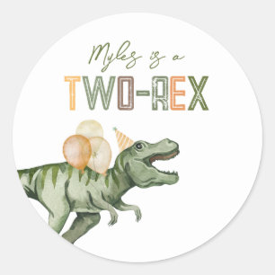 Two-Rex Party Stickers 