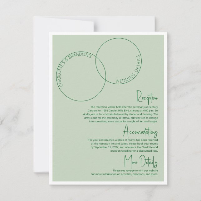 Two Rings Wedding Details Card (Front)