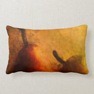 Two Ripe Pears Old World Art Style Lumbar Cushion