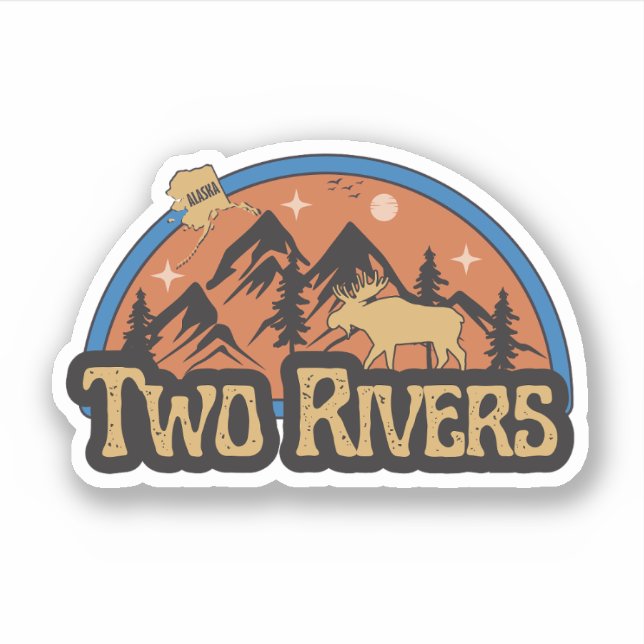 Two Rivers, Alaska Sticker (Front)