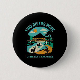Two Rivers Park In Little Rock, Arkansas, Bridge V 6 Cm Round Badge