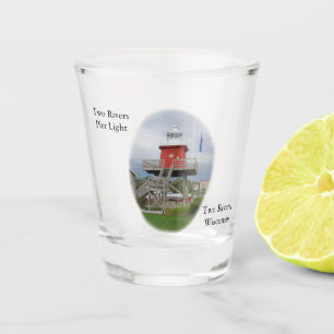 Two Rivers Pier Light shot glass