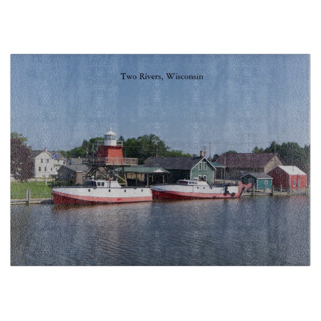 Two Rivers, Wisconsin cutting board (Front)