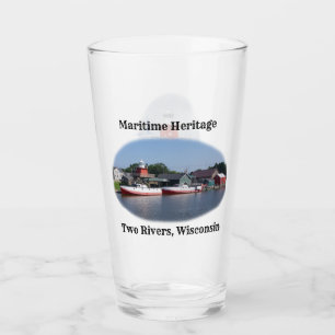 Two Rivers, Wisconsin drinking glass