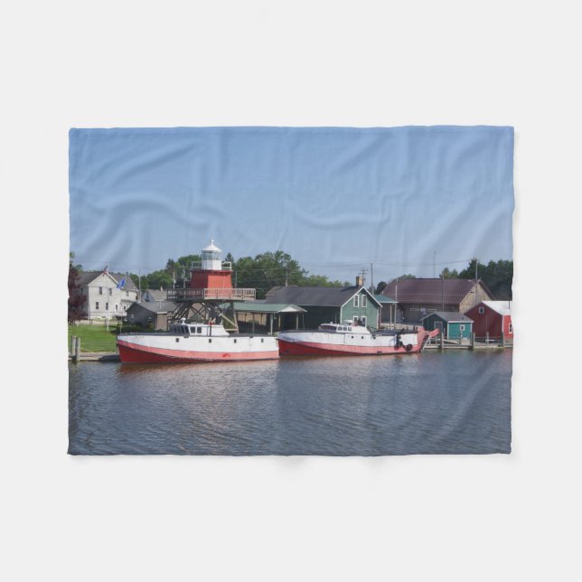 Two Rivers Wisconsin, fleece blanket (Front (Horizontal))