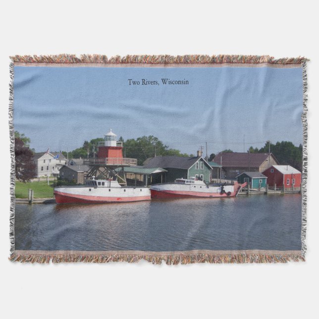 Two Rivers, Wisconsin throw blanket (Front)