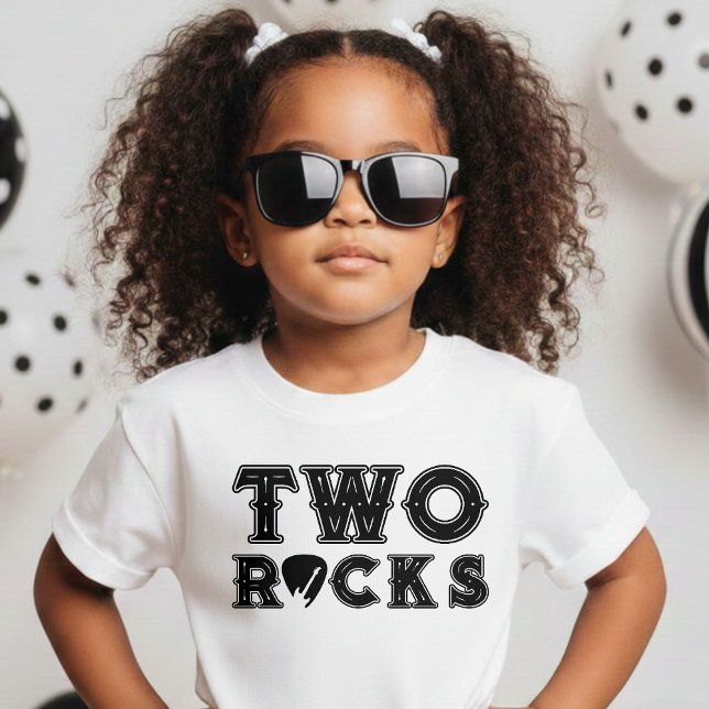 Two Rocks Guitar Pick 2nd Birthday Party Baby T-Shirt (Creator Uploaded)