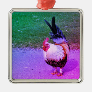 Two roosters metal ornament
