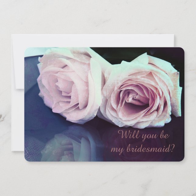 two roses - Will you be my bridesmaid Invitation (Front)