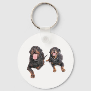 two rottweilers, key ring