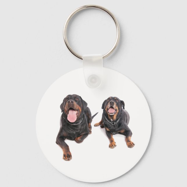 two rottweilers, key ring (Front)