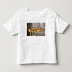 two rows of wine tasting glasses with lucious toddler T-Shirt