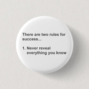 Two Rules For Success Revealed 3 Cm Round Badge
