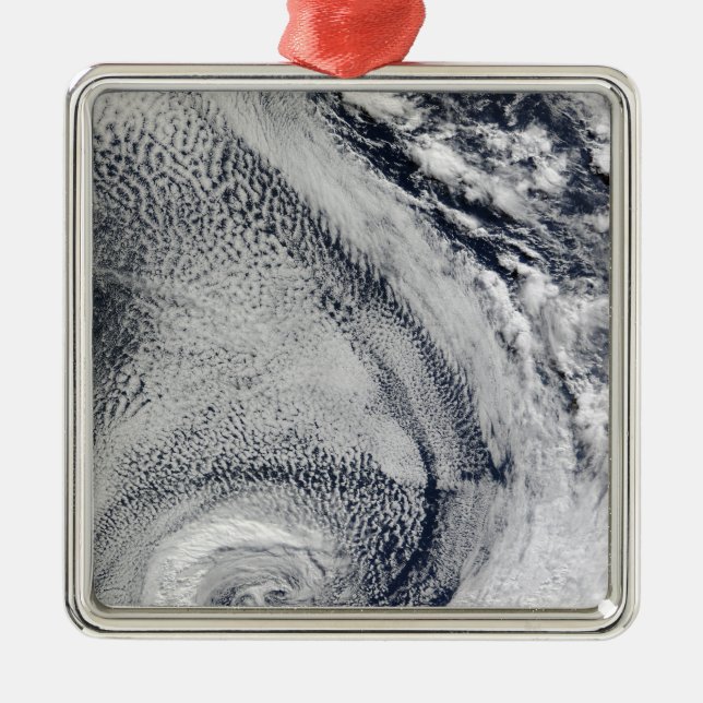 Two S-Shaped Polar Hurricanes Metal Tree Decoration (Front)