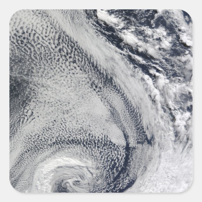 Two S-Shaped Polar Hurricanes Square Sticker (Front)