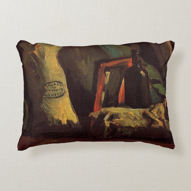 Two Sacks and a Bottle by Vincent van Gogh Decorative Cushion (Front)