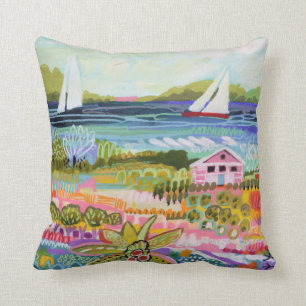 Two Sailboats and Cottage Cushion