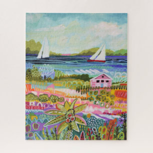 Two Sailboats and Cottage Jigsaw Puzzle