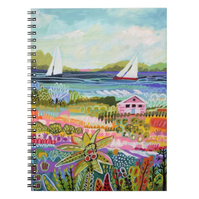 Two Sailboats and Cottage Notebook (Front)