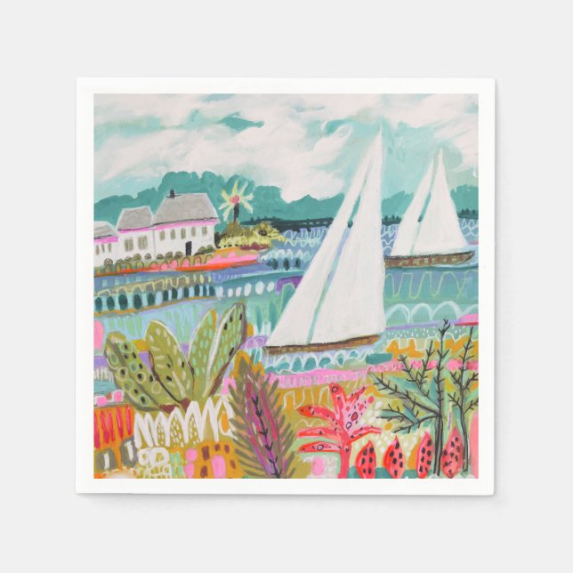 Two Sailboats Napkin (Front)