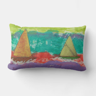 Two Sailboats Throw Pillow