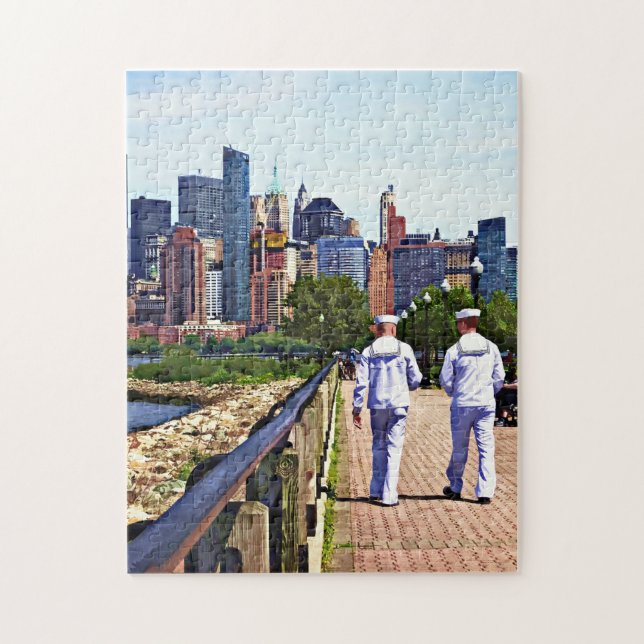 Two Sailors in Liberty State Park Jigsaw Puzzle (Vertical)