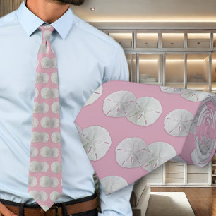 Two Sand Dollars Raspberry Groom Tie