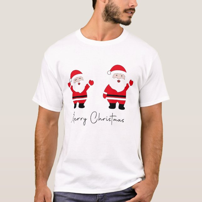Two Santa Claus characters standing T-Shirt (Front)