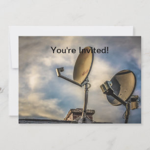 Two Satellite Dishes in the Sky Invitation