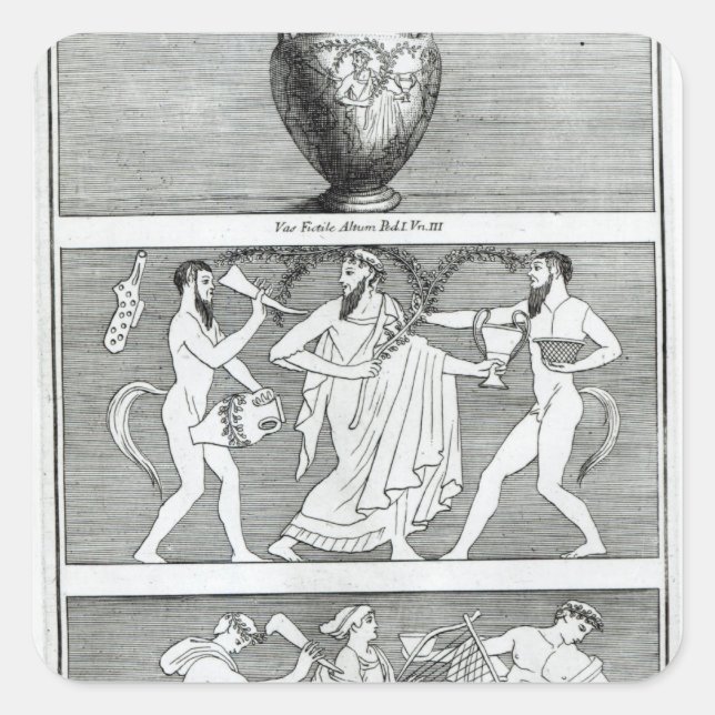 Two Scenes from an Etruscan Vase Square Sticker (Front)