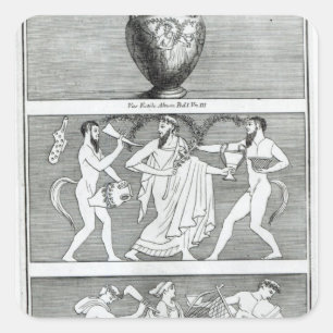 Two Scenes from an Etruscan Vase Square Sticker