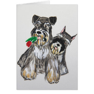 Two schnauzers card