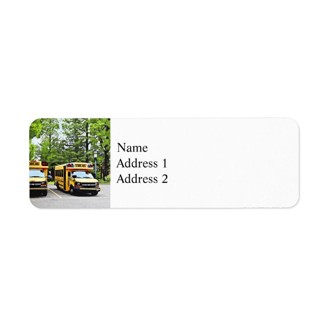 Two School Buses Return Address Label (Front)