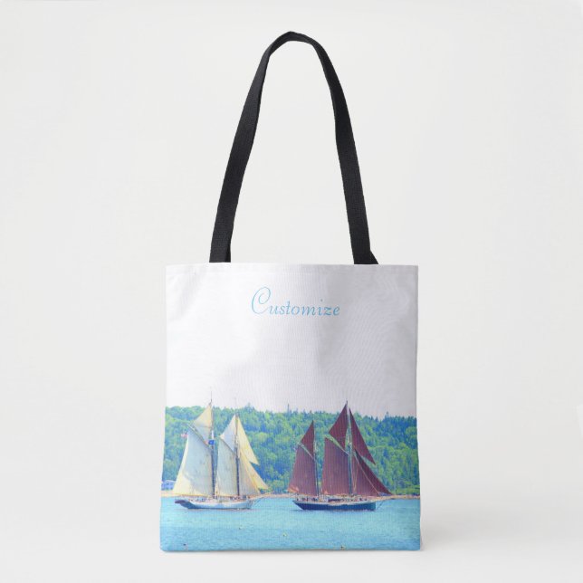 two schooners sailing tote bag (Front)