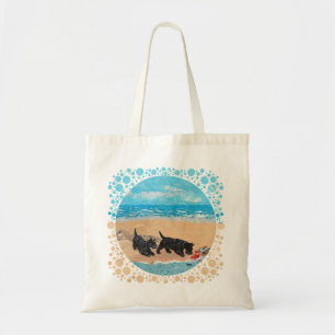 Two Scotties at the Beach Tote Bag