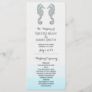 Two Seahorses Elegant Beach Wedding Program Rack
