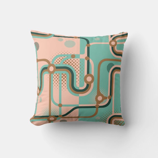Two seamless patterns in different colours. Abstra Cushion (Front)