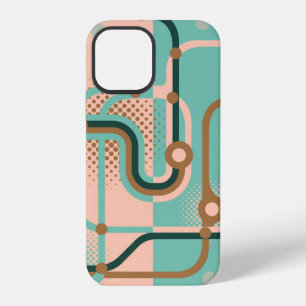 Two seamless patterns in different colours. Abstra iPhone 12 Case