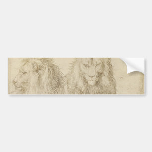 Two Seated Lions (Wild Animals) (Albrecht Durer) Bumper Sticker