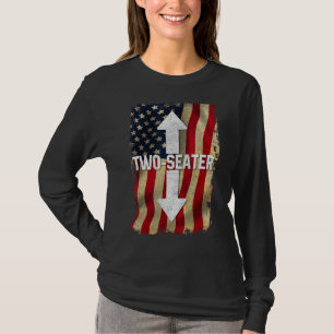Two Seater 4th Of July Vintage American Flag T-Shirt
