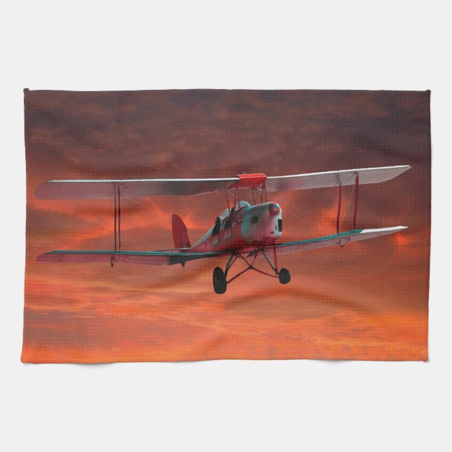 Two seater Tigermoth Tea Towel (Horizontal)
