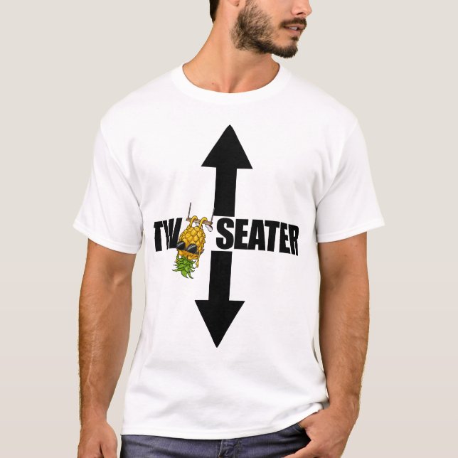 Two-Seater Upside Down Pineapple Two Seater T-Shirt (Front)